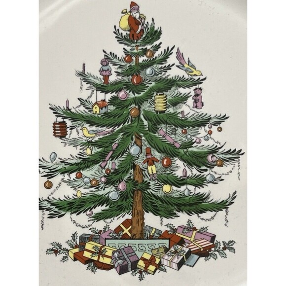 Spode Christmas Tree Pie Plate Santa New In Box 10" - Picture 2 of 7
